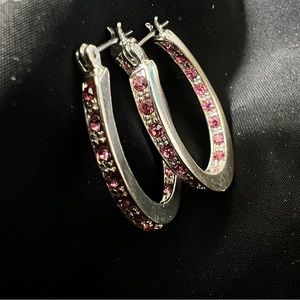 Item 33 - Silvertone Horseshoe Hoop Earrings